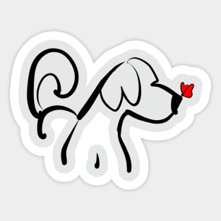 Dog and Butterfly Sticker